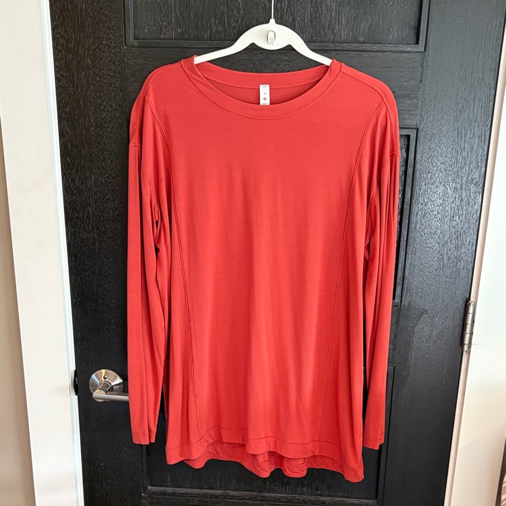 Lululemon orange long sleeve tunic top